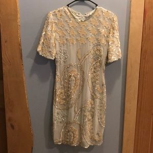 Vintage Cream Beaded Dress